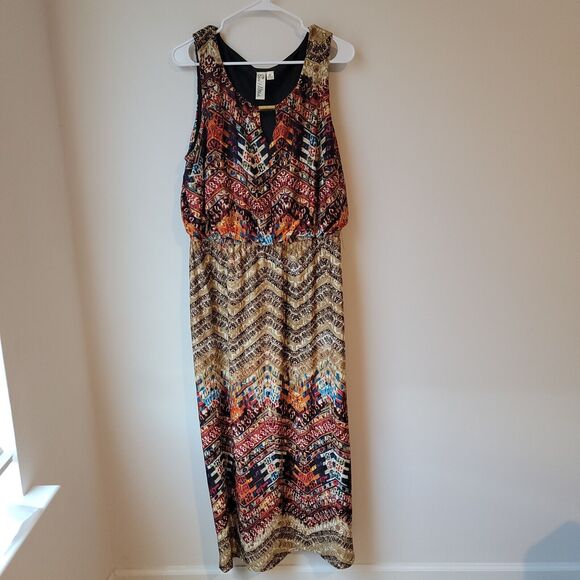 Emma And Michele Dress Midi Boho 2x Tank Dress Eclectic Hippie - Picture 1 of 6